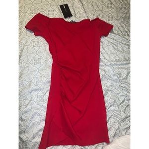 Red mini dress